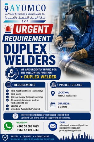 Riyadh, Jobs, Duplex Welder