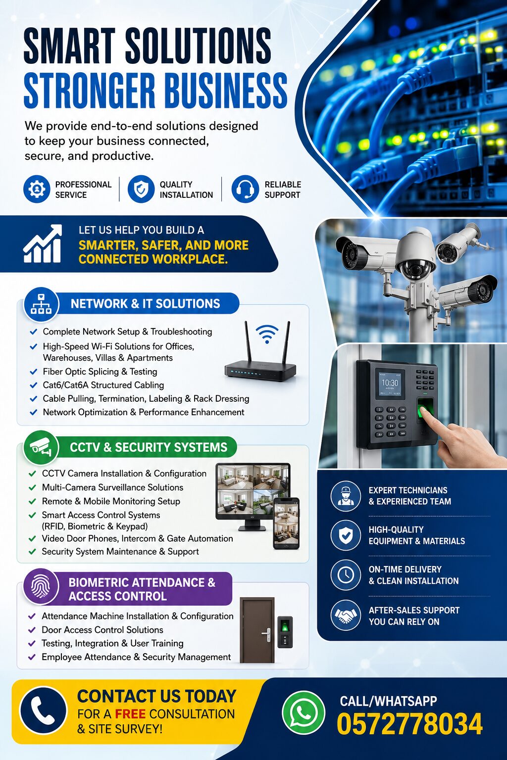 Riyadh, Security, Network & IT Solutions- CCTV, Door Access, Attendance System, Biometric