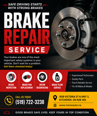 Kitchener-Waterloo-Cambridge, Automotive, Brake Repair Service