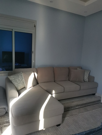 Al Hamra, Furniture, SAR 800,  * 4 Seater Velvet Corner Sofa *
