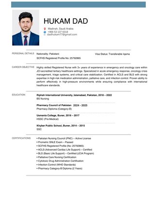 Madinah, Job Seekers, Registered Nurse