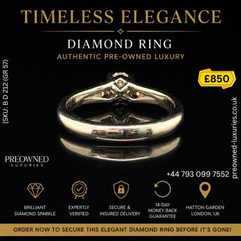 London, Jewelry, GBP 850,  Buy Elegant Diamond Ring Pre-Owned Best Value UK