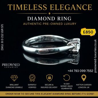 London, Jewelry, GBP 850,  Buy Elegant Diamond Ring Pre-Owned Best Value UK