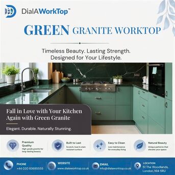 London, Farm & Garden, Green Granite Worktop | +44 020 83685555 | DialAWorkTop