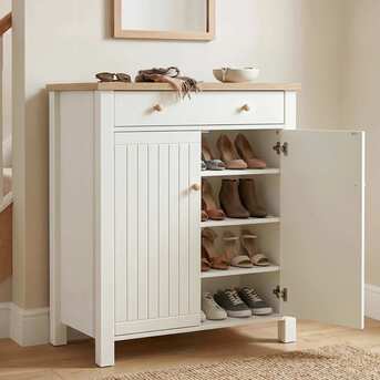 London, Furniture, GBP 115,  Linra White Painted Shoe Storage Cabinet