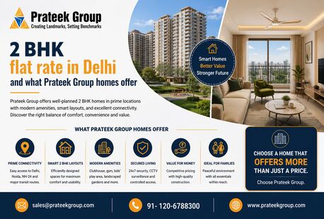 New Delhi, Apartments, Flats, Houses & Villas, 2 BHK Flat Rate In Delhi And What Prateek Group Homes Offer