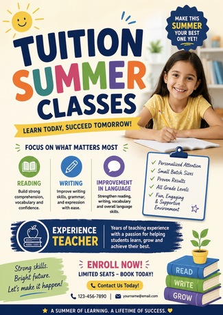 Khobar, Lessons Offered, 🌞 SUMMER TUITION CLASSES 🌞