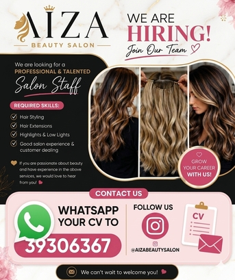 Galali, Jobs, We Are Looking For A Female Hair Expert From Bahrain To Join Our Team.