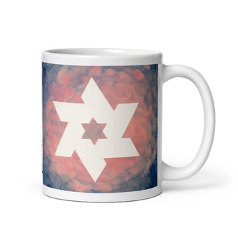 New York, Collectibles, White Star Of David White Glossy Mug