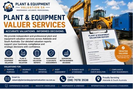 Sydney, Real Estate, Expert Plant And Equipment Valuer Services In Adelaide
