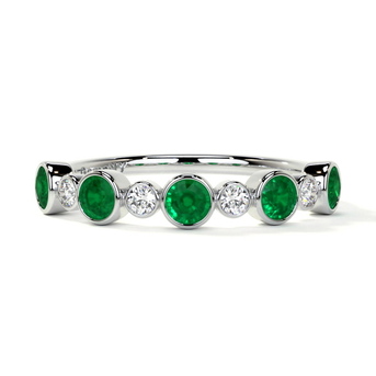 New York, Jewelry, USD 2,  Half Eternity Emerald And Diamond Wedding Ring For Women