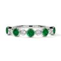 USD 2,  Half Eternity Emerald And Diamond Wedding Ring For Women