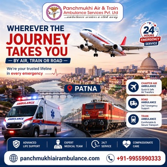 Mumbai, Health, Panchmukhi Air Ambulance From Patna- Fast Medical Evacuation With 24/7 Access