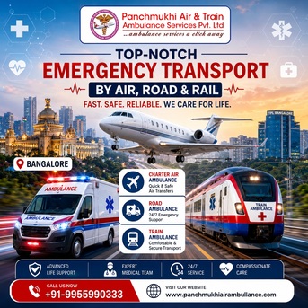 Bangalore, Health, Panchmukhi Hi Tech Air Ambulance In Bangalore- Critical Care Transport Arranged On Time