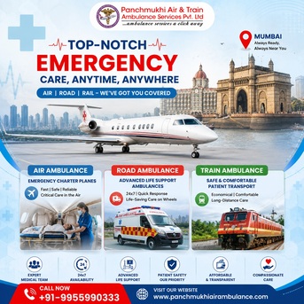 Mumbai, Health, Panchmukhi Air Ambulance Cost From Mumbai- Air Ambulance Excellence With Cost-Effectivenes