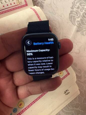 Riyadh, Watches, SAR 800,  45mm Apple Watch 7 Series (gps) For Sale 98% Battery Health (excellent Condition) Price 80