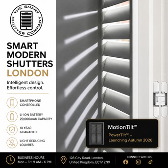 London, Business, Smart Modern Shutters London | App-Controlled Plantation Shutters