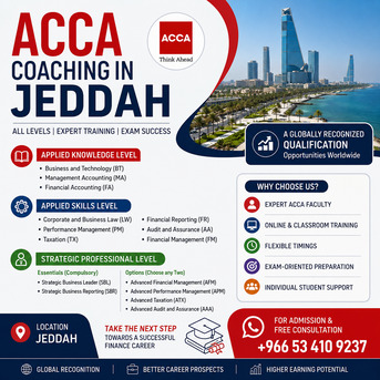 Jeddah, Lessons Offered, ACCA Coaching In Jeddah | Applied Knowledge, Skills & Strategic Professional