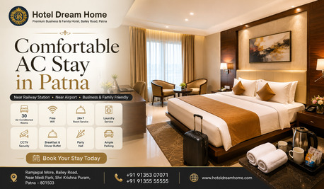 Mumbai, Holiday/Vacation Rentals, INR 1000/day,  1 BR,  Comfortable AC Hotel Stay In Patna &mdash; Bailey Road, Near Railway Station & Airport