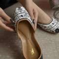 INR 3499,  Buy Black Juttis For Women &ndash; Handcrafted Ethnic Footwear