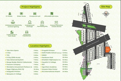 Hyderabad, Residential Plots, INR 35000,  200 Sq. Yard,  HMDA & RERA  APPROVED Open Plots For Sale @ Adibatla