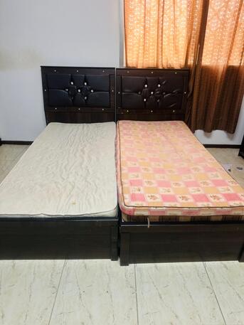 Olaya, Furniture, SAR 200,  Twin Single Beds With Storage And Cushioned Headboard