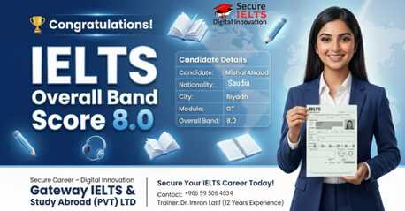 Riyadh, Lessons Offered, IELTS Professional Training, PTE, TOEFL, IELTS GT & English Language Training