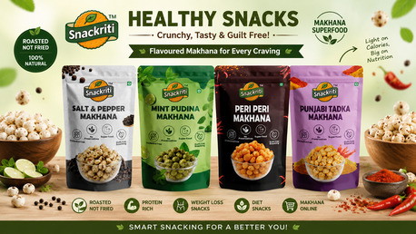Noida, Food, Healthy Flavoured Makhana &ndash; Protein-Rich, Low-Calorie Crunchy Snacks By Snackriti