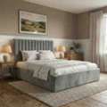 GBP 209,  Grey Double Vertical Line Ottoman Bed With Hidden Base Storage