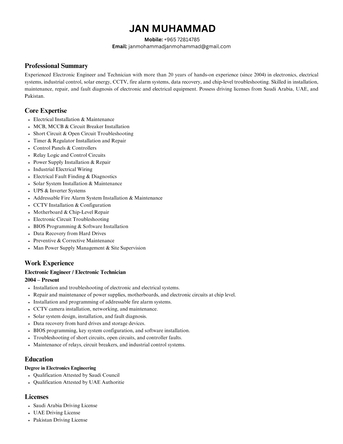 Jeddah, Job Seekers, Electronic Fire  Alaram Engineer