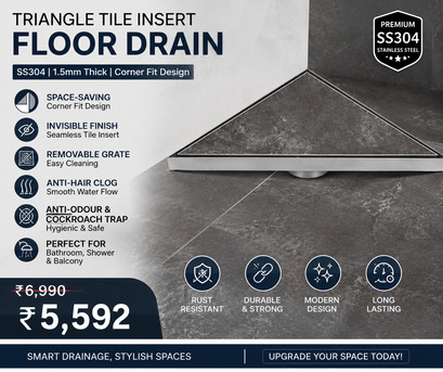 New Delhi, Household Items, INR 5990,  Stainless Steel Tile Insert Triangle Drain