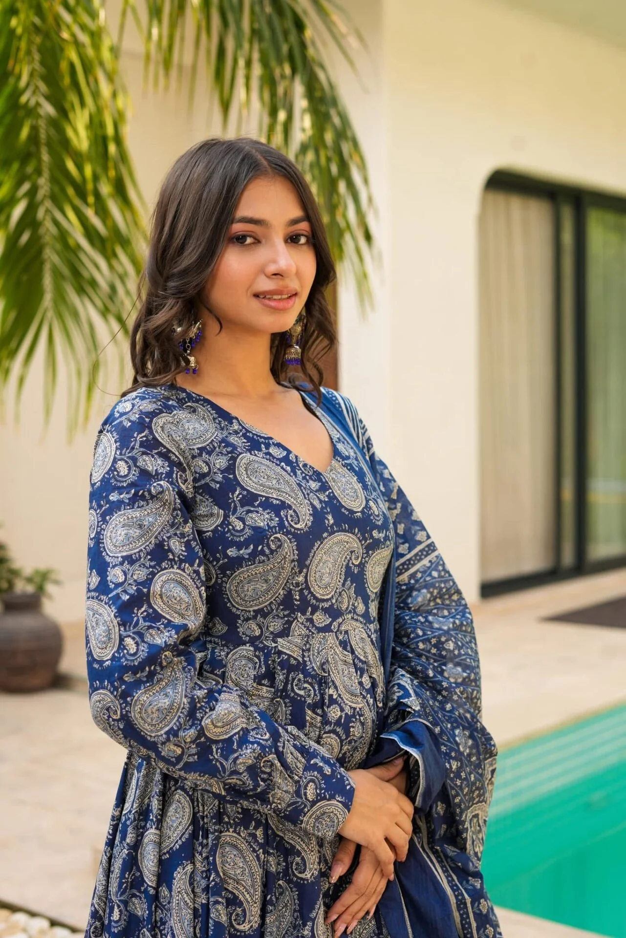 Jaipur, Clothing & Accessories, INR 3500,  Buy Idaho Dewy Blue Cotton Suit Set Online