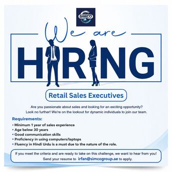 Dubai, Jobs, Retail Sales Executive