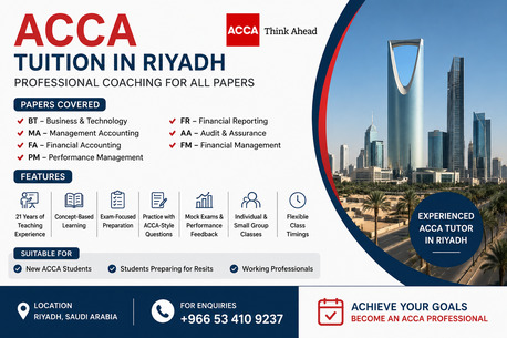 Riyadh, Lessons Offered, Professional ACCA Tuition In Riyadh | 21 Years Experience