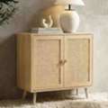 GBP 79,  Wovena Oak Effect Rattan Door 2 Door Sideboard Cabinet