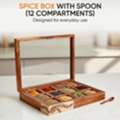 INR 2729,  Handcrafted Wooden Spice Box With 12 Slots & Spoon