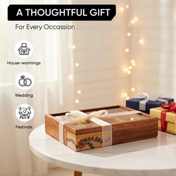Mumbai, Household Items, INR 2729,  Handcrafted Wooden Spice Box With 12 Slots & Spoon