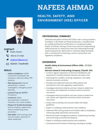 Riyadh, Job Seekers, Health Safety & Environment Officer (HSE)