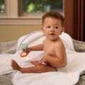 USD 198,  Luxury Blue Hooded Baby Towel For Cozy Baby Bath Time Comfort