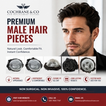 London, Business, Premium Male Hair Pieces &ndash; Natural Look, Instant Confidence Boost