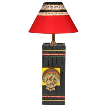 Mumbai, Household Items, INR 3479,  Handcrafted Wooden Table Lamp With Warli Art Design
