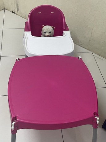 Khobar, Household Items, SAR 100,  Kids High Chair &ndash; Pink (Good Condition)