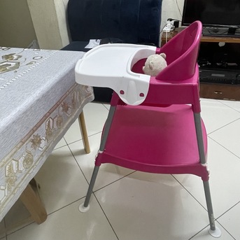 Khobar, Household Items, SAR 100,  Kids High Chair &ndash; Pink (Good Condition)