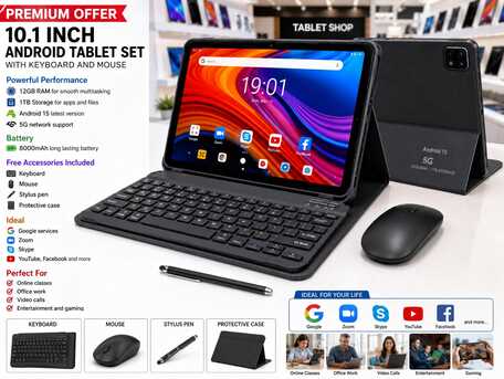 Manama, Electrical & Plumbing, BHD 35,  10.1&rdquo; Android Tablet Set With Keyboard & Mouse &ndash; Special Offer Call / WhatsApp 39548774