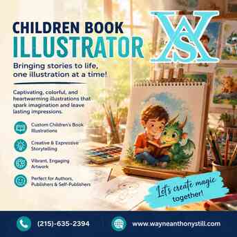 New York, Books, USD 80,  Professional Children Book Illustrator Services | Wayne Anthony Still