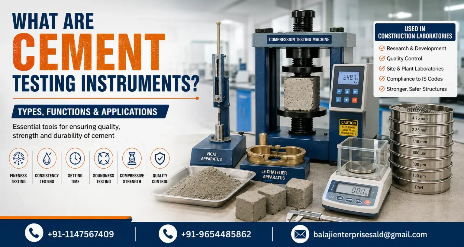 New Delhi, Industrial Machinery, Cement Testing Instruments & Concrete Testing Instruments | Balaji Testing Machine