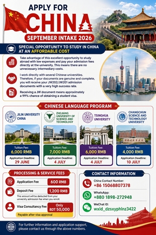 Riyadh, Jobs, Apply For China &ndash; September Intake 2026