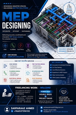 Riyadh, Job Seekers, 🚀 **Available For Freelance MEP Design & BIM Services**