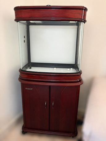 Riyadh, Pet Supplies, SAR 500,  Fish Aquarium With Wooden Cabinet