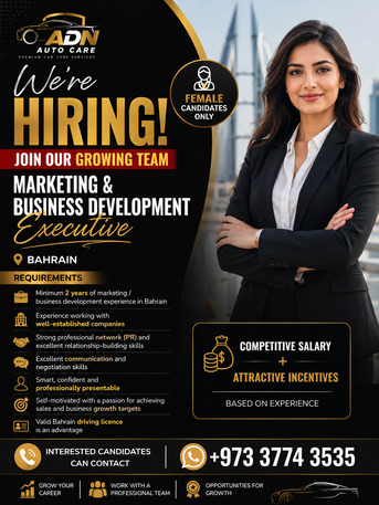 Manama, Jobs, Marketing & Business Development Executive (Female)